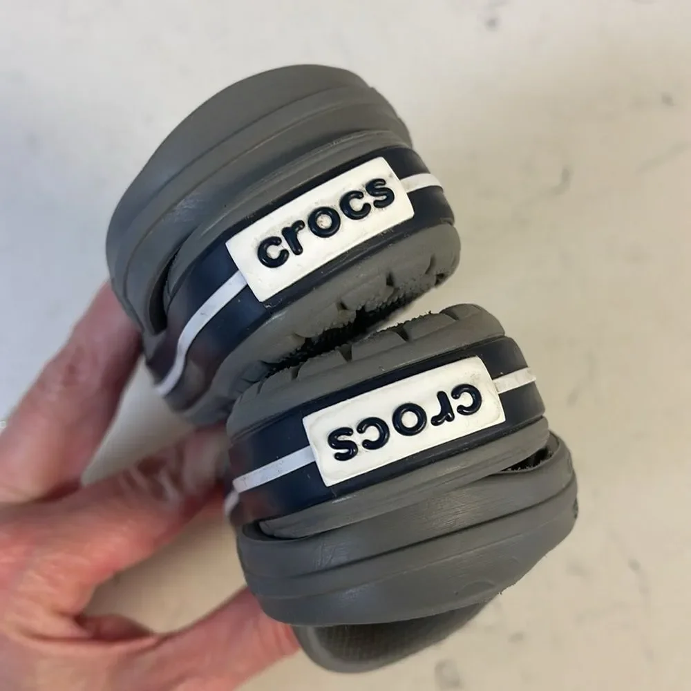 Crocs Unisex Kids Crocband Clog Size 4 Grey & Navy Blue